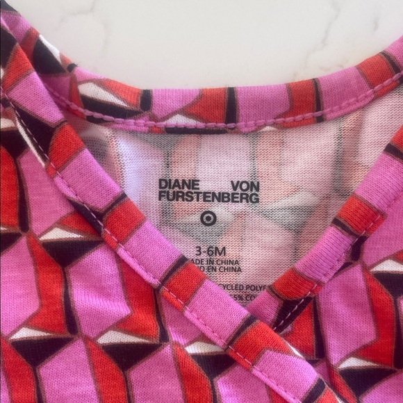 Diane Von Furstenberg Pink Geometric Kids Diaper Cover Set - Picture 2 of 3